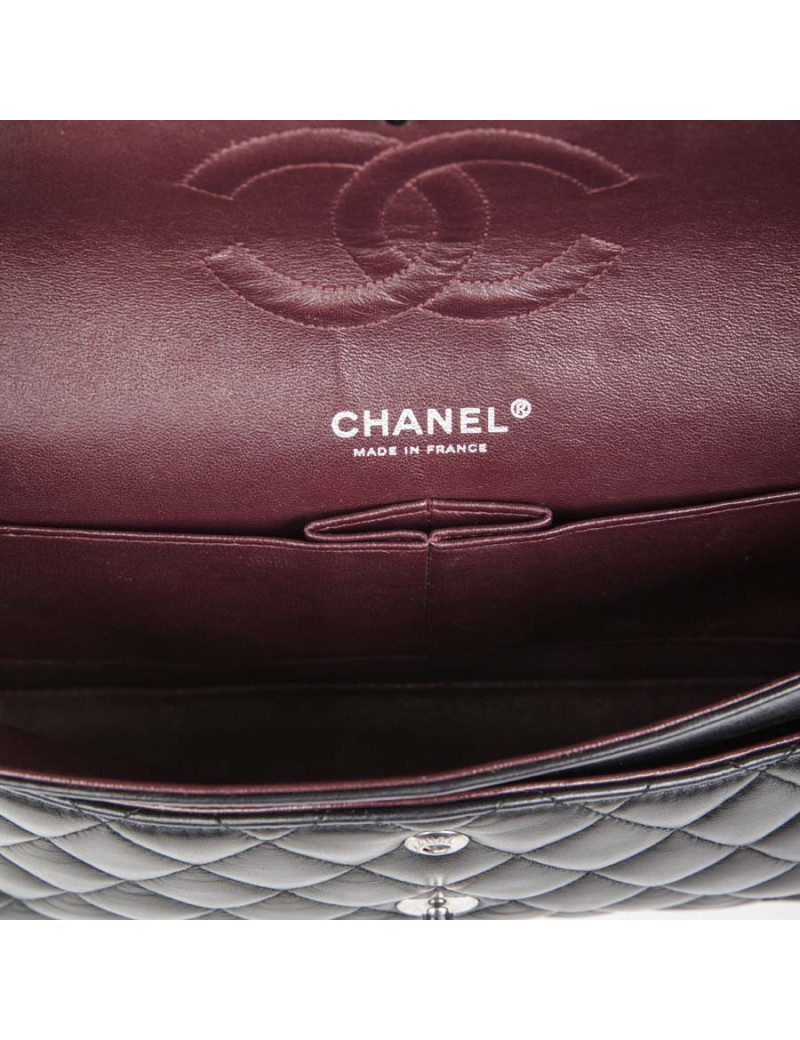 Sac Timeless CHANEL  cuir d'agneau lisse noir