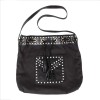  YVES SAINT LAURENT Vintage 'Y' shoulder bag in black and white fabric