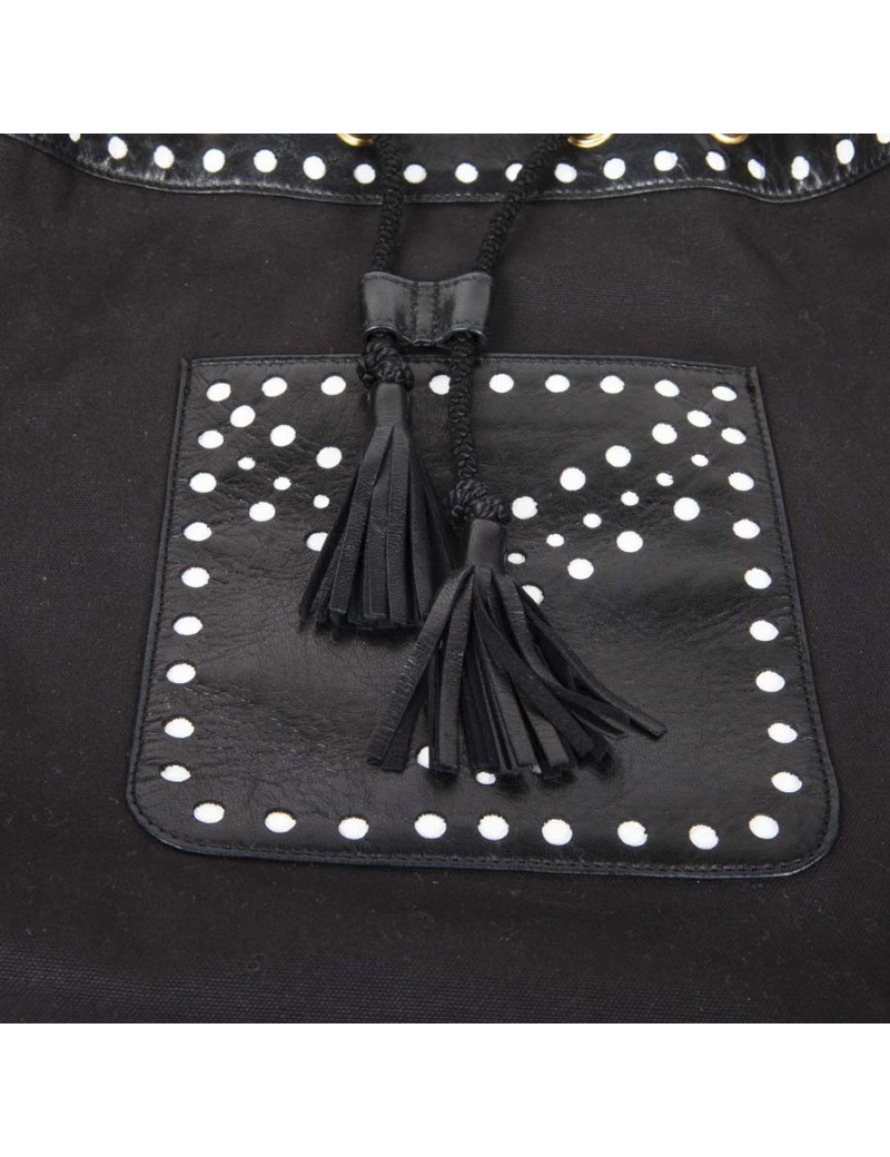  YVES SAINT LAURENT Vintage 'Y' shoulder bag in black and white fabric