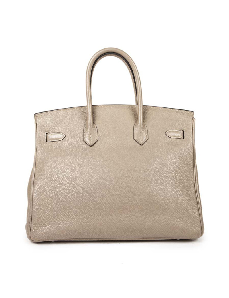 Sac Birkin 35 HERMES cuir  togo tourterelle