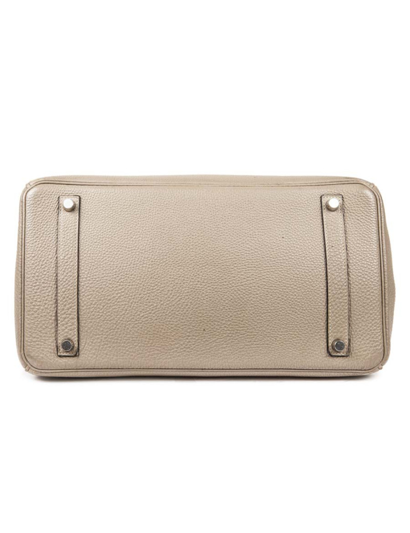 Sac Birkin 35 HERMES cuir  togo tourterelle