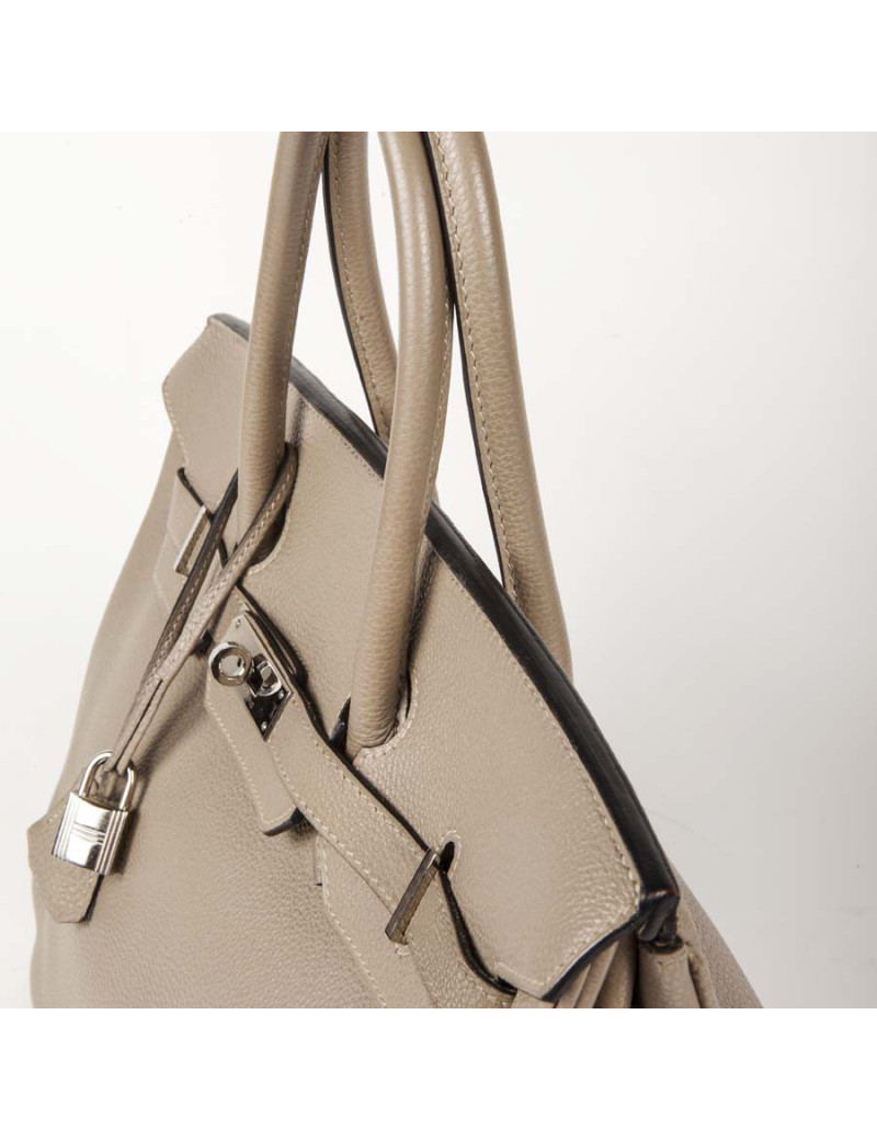 Sac Birkin 35 HERMES cuir  togo tourterelle