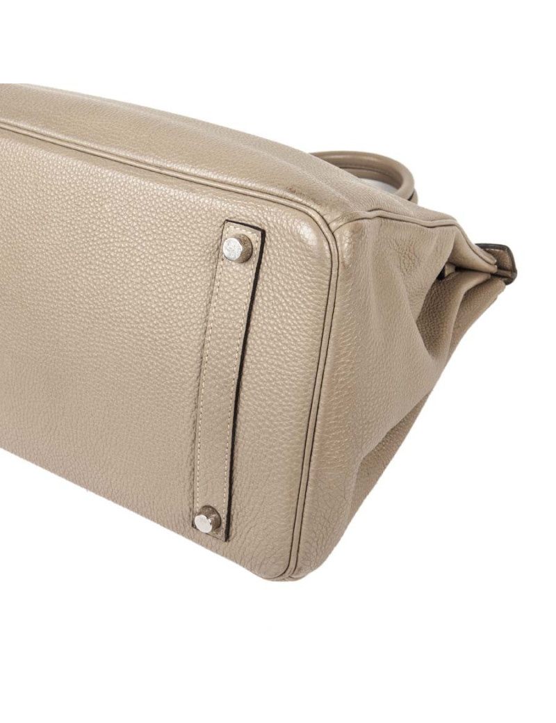 Sac Birkin 35 HERMES cuir  togo tourterelle