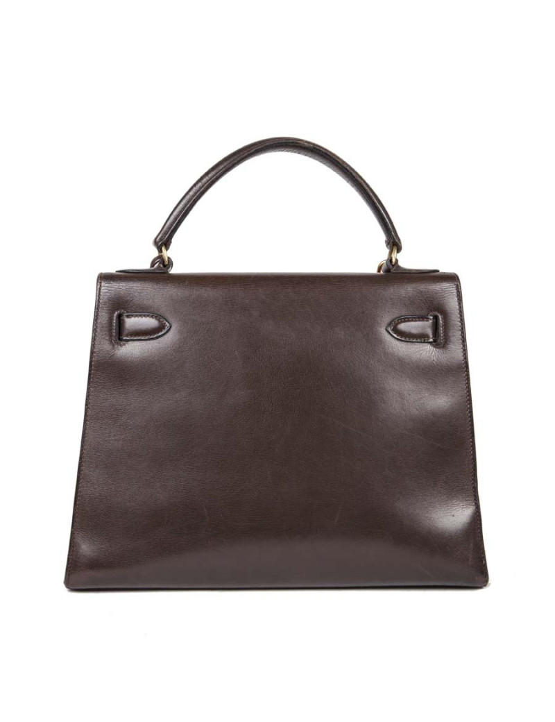 Kelly 32 HERMES cuir box marron