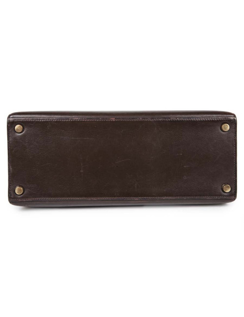 Kelly 32 HERMES cuir box marron
