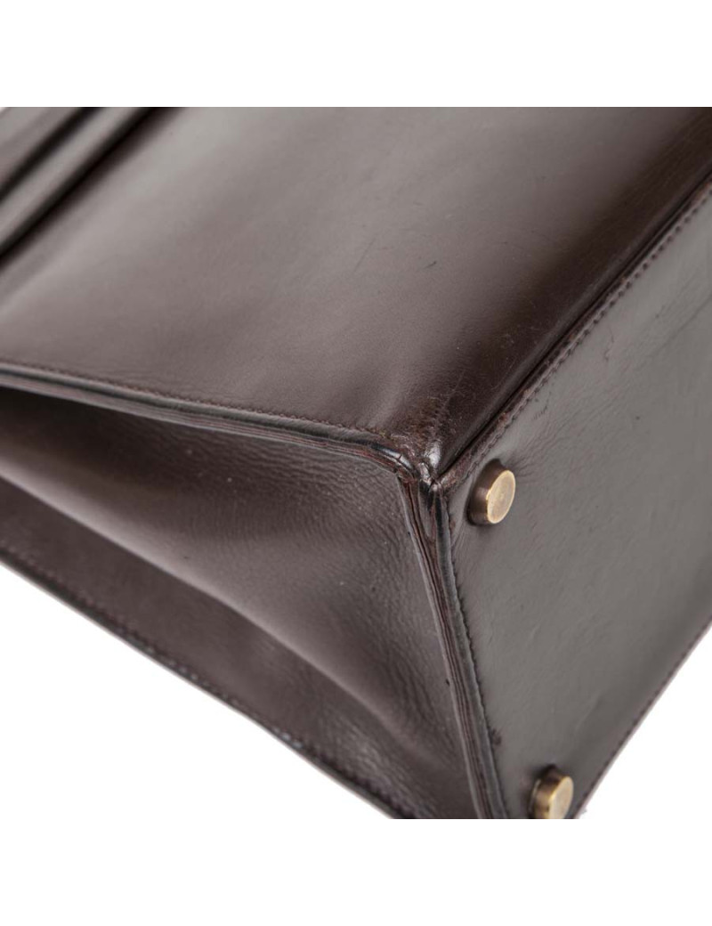 Kelly 32 HERMES cuir box marron