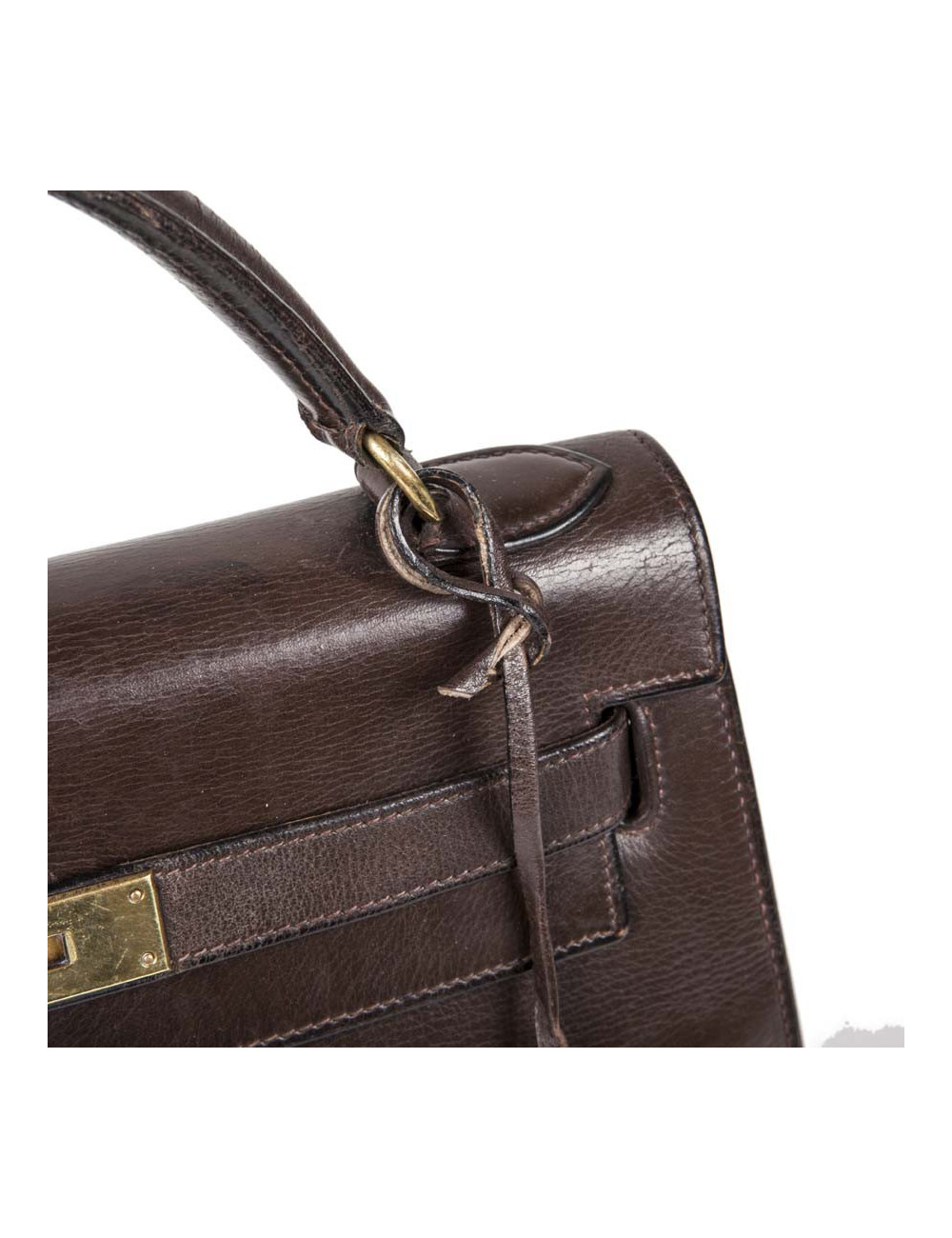 Kelly 32 HERMES cuir box marron