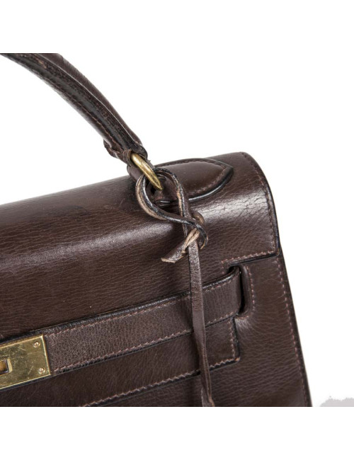 Kelly 32 HERMES cuir box marron