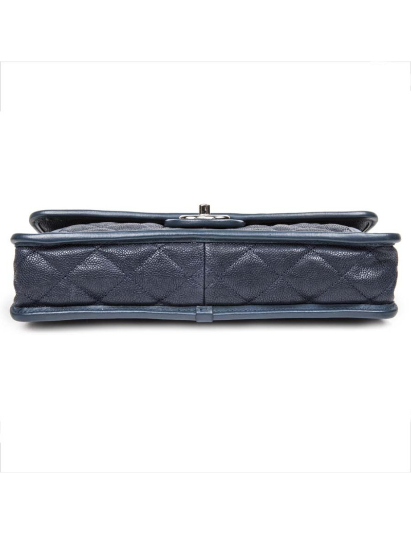 Sac CHANEL cuir grainé bleu