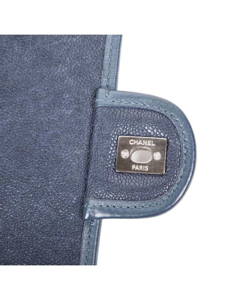 Sac CHANEL cuir grainé bleu