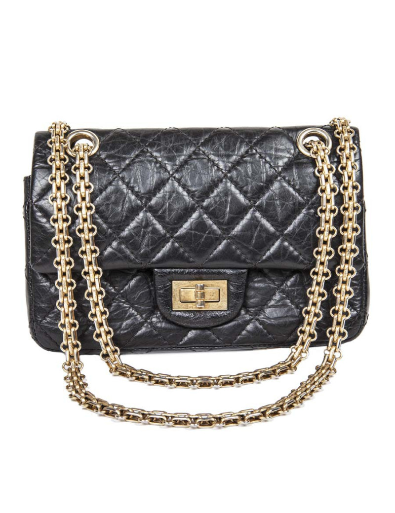 Sac CHANEL cuir grainé souple noir TM