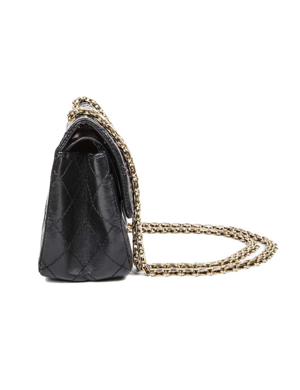 Sac CHANEL cuir vieilli souple noir TM