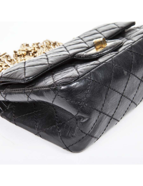 Sac CHANEL cuir vieilli souple noir TM