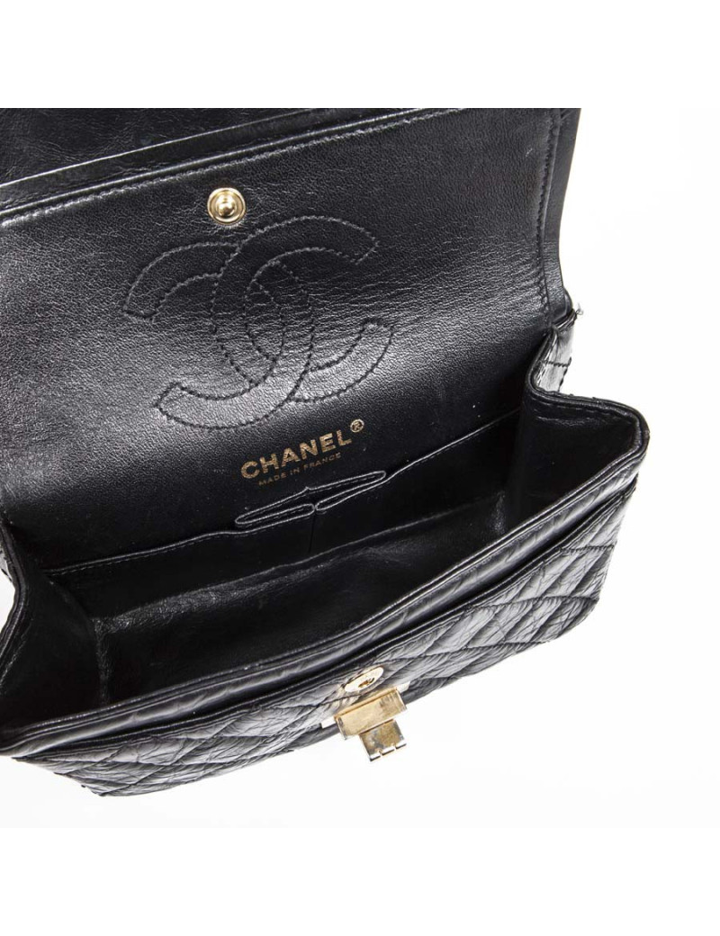 Sac CHANEL cuir grainé souple noir TM