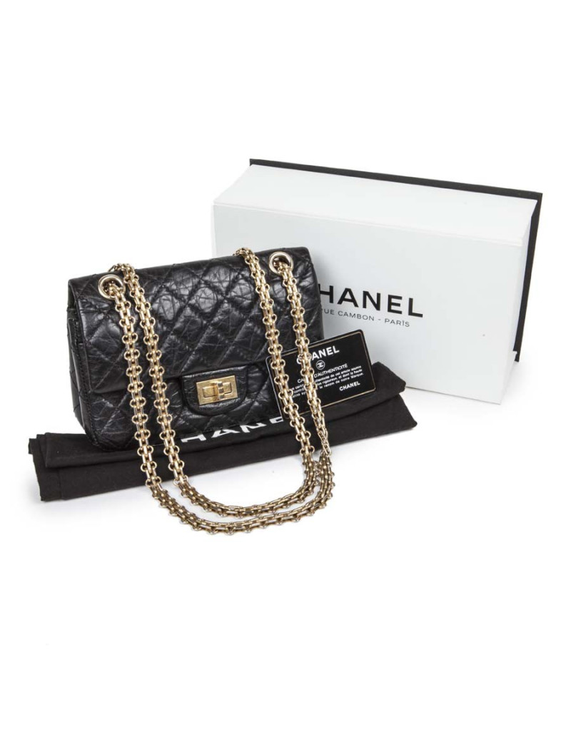 Sac CHANEL cuir grainé souple noir TM