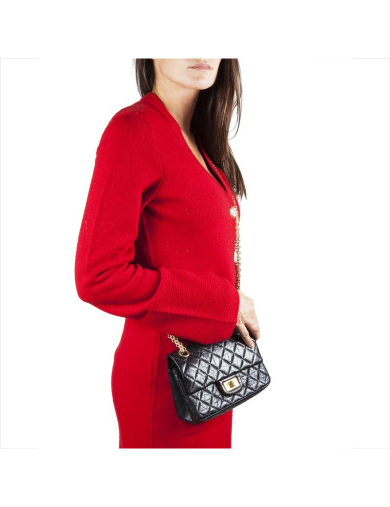 Sac CHANEL cuir grainé souple noir TM