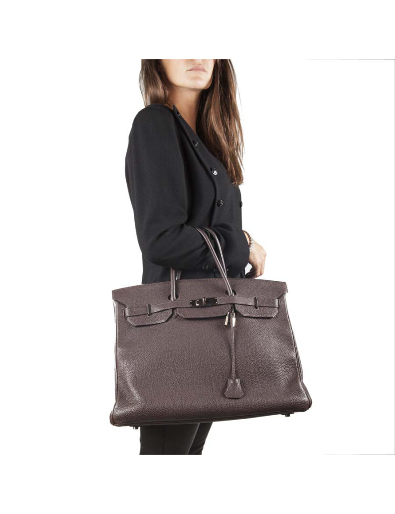 Sac Birkin 40 HERMES togo marron