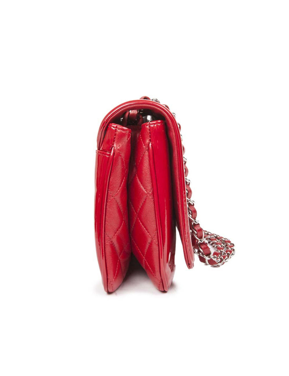 Sac CHANEL matelassé cuir et vernis rouge