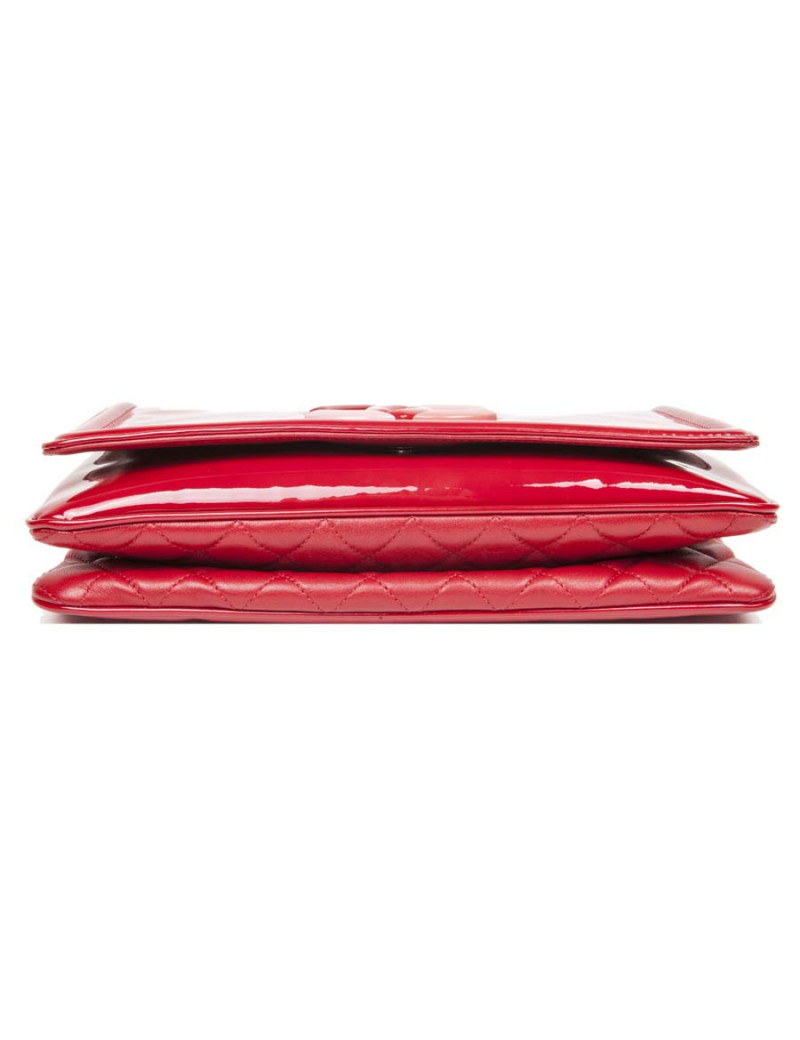 Sac CHANEL matelassé cuir et vernis rouge