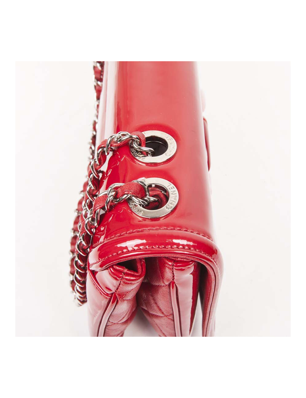 Sac CHANEL matelassé cuir et vernis rouge