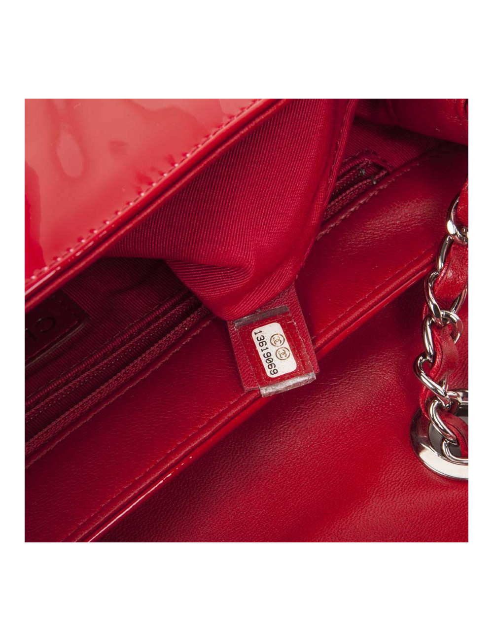 Sac CHANEL matelassé cuir et vernis rouge