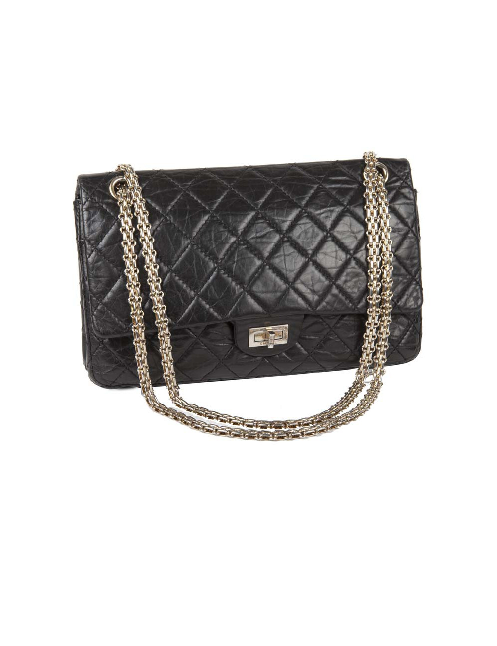 Sac 2.55 CHANEL cuir vieilli nori