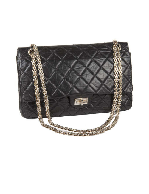 Sac 2.55 CHANEL cuir vieilli nori