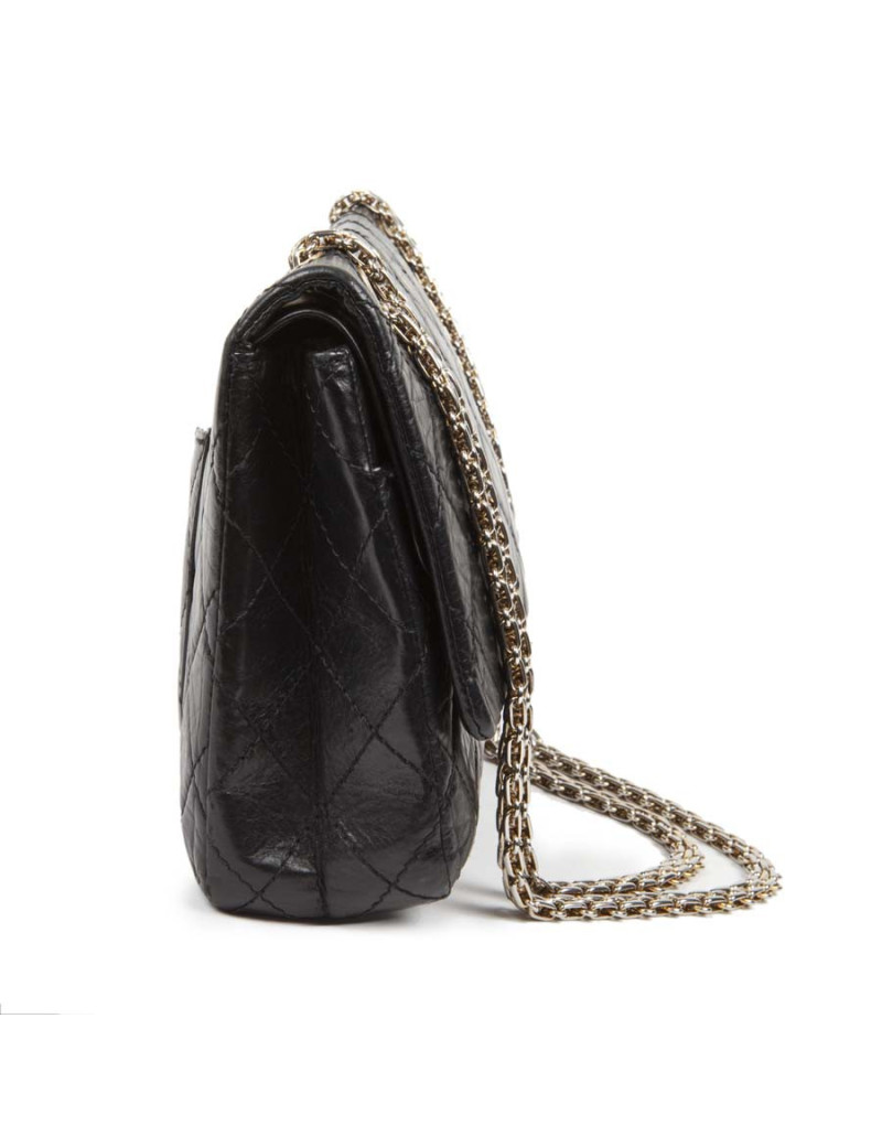 Sac 2.55 CHANEL cuir vieilli noir