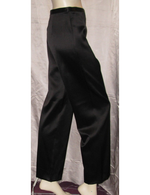 Pantalon en soie noire GIORGIO ARMANI