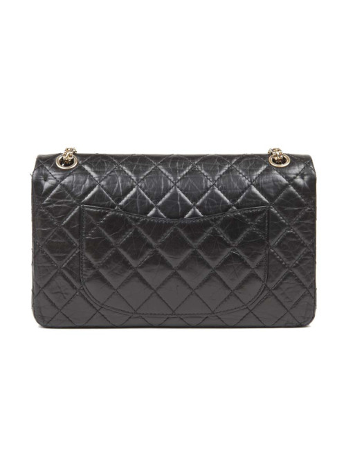 Black aged leather CHANEL 2.55 bag