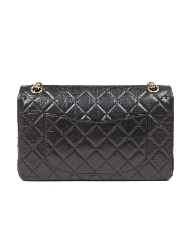 Sac 2.55 CHANEL cuir vieilli noir