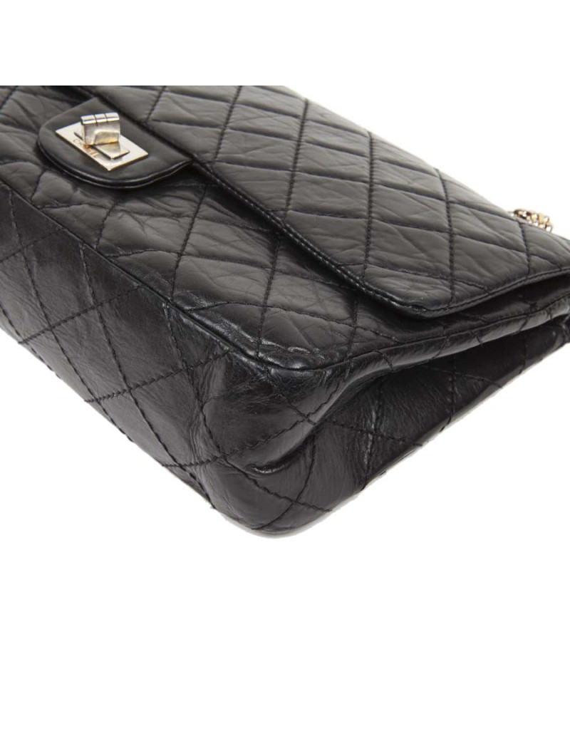 Sac 2.55 CHANEL cuir vieilli noir