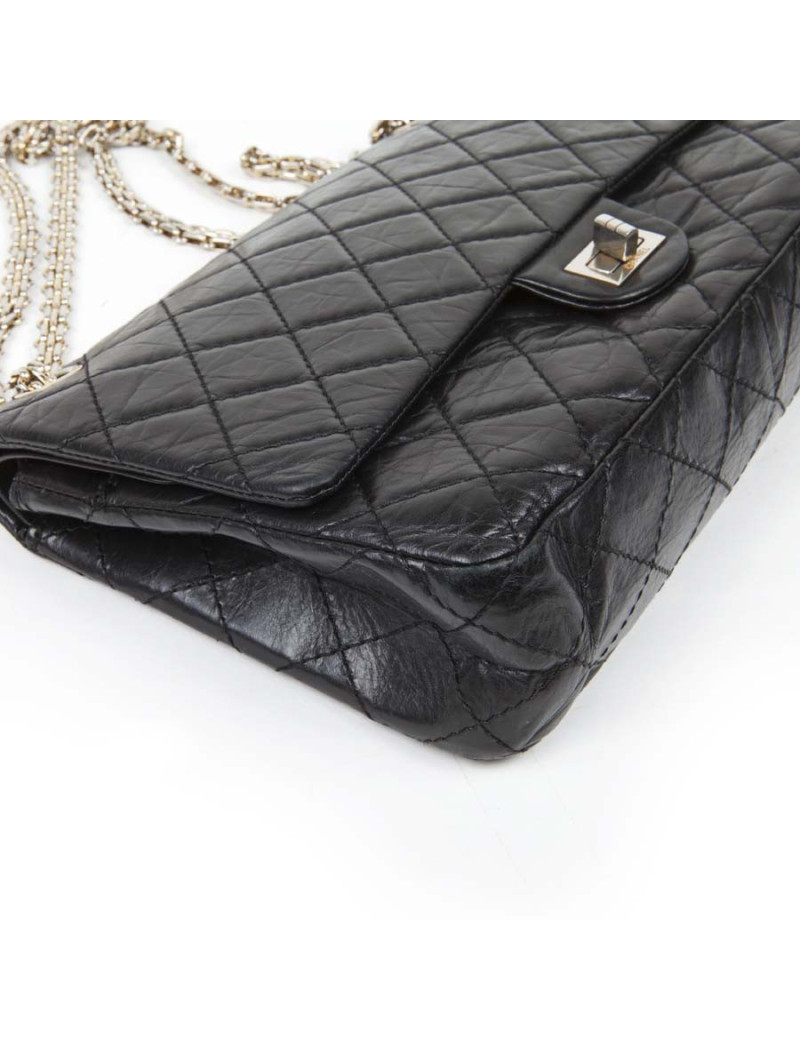 Sac 2.55 CHANEL cuir vieilli noir