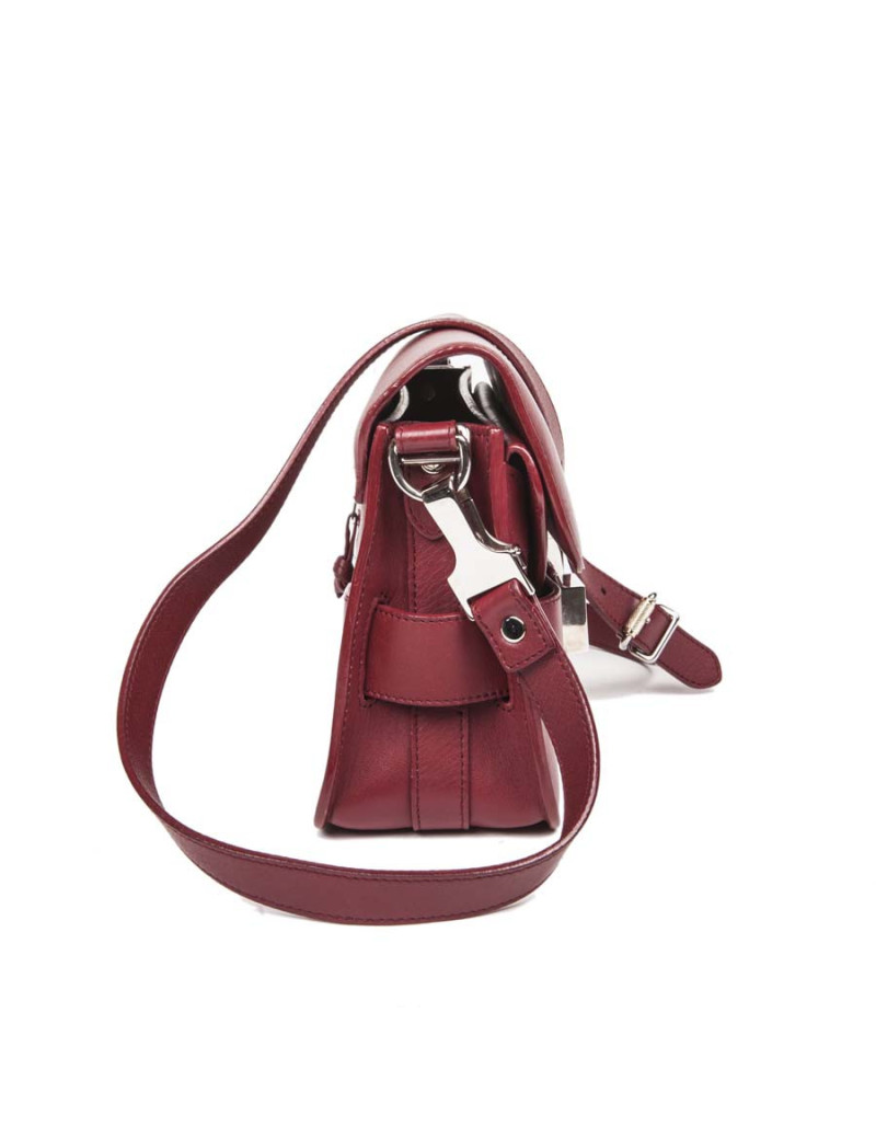 PROENZA SCHOULER PS11 double flap bag in burgundy smooth leather