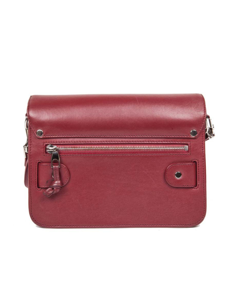 PROENZA SCHOULER PS11 double flap bag in burgundy smooth leather