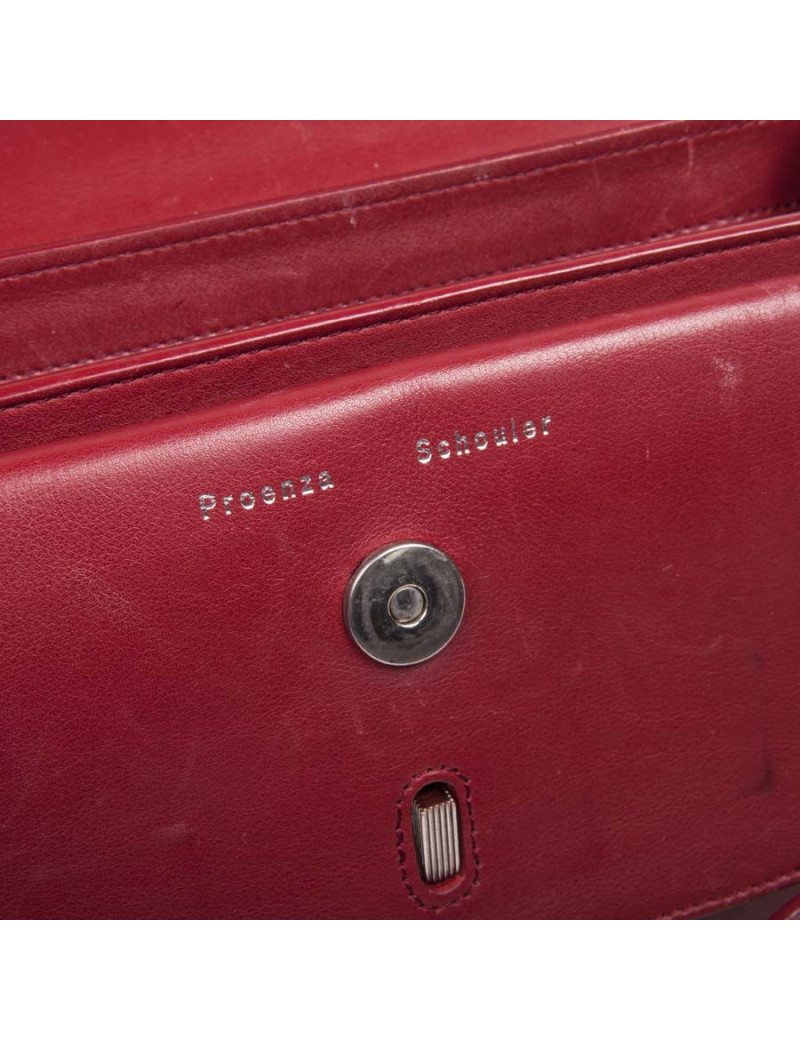 PROENZA SCHOULER PS11 double flap bag in burgundy smooth leather