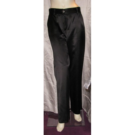 Pantalon style baggy en soie noire CHANEL