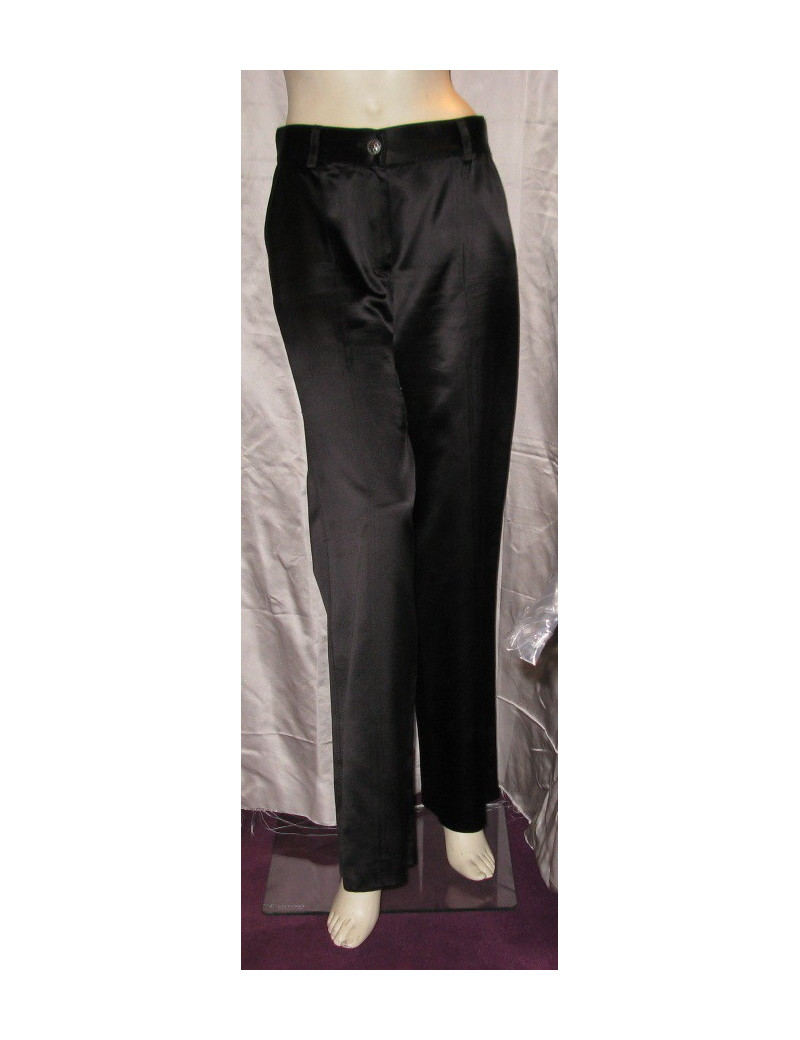 Pantalon style baggy en soie noire CHANEL