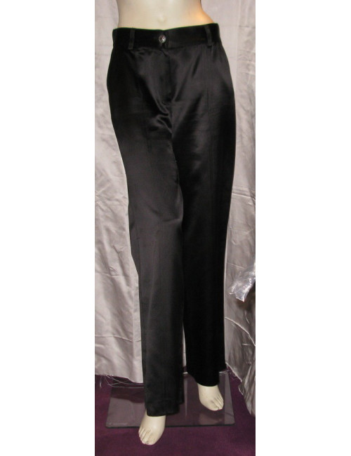 Pantalon style baggy en soie noire CHANEL