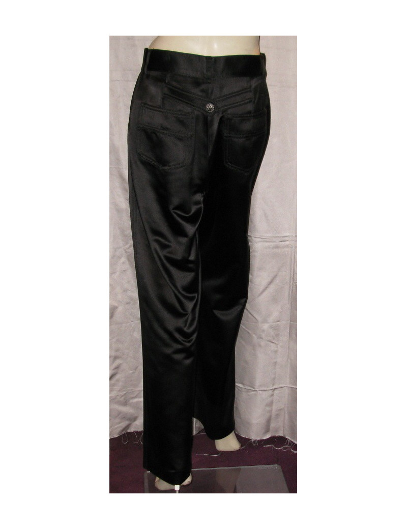 Pantalon style baggy en soie noire CHANEL