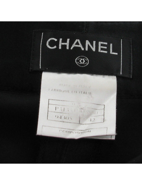 Pantalon style baggy en soie noire CHANEL