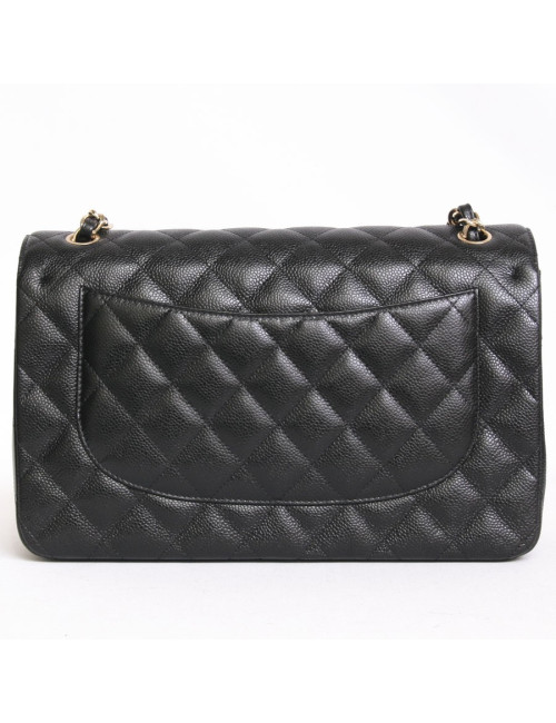 Sac jumbo CHANEL cuir caviar noir