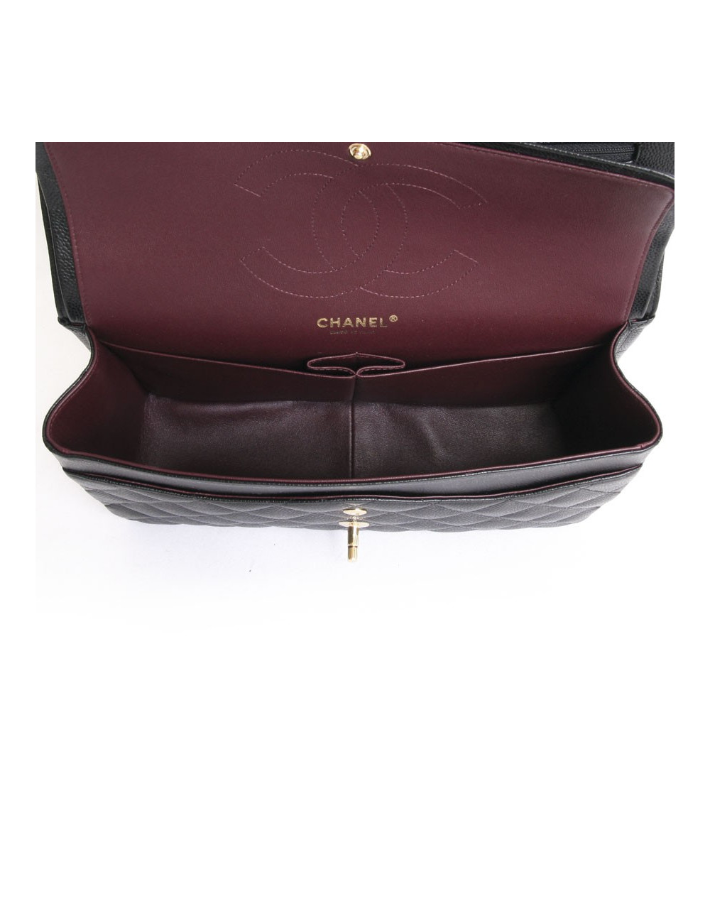 Sac jumbo CHANEL cuir caviar noir