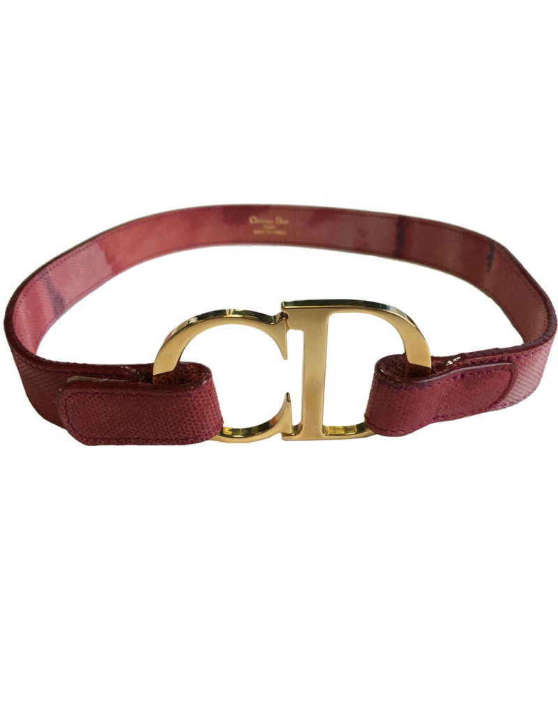 Ceinture DIOR Vintage en cuir rose Taille 70