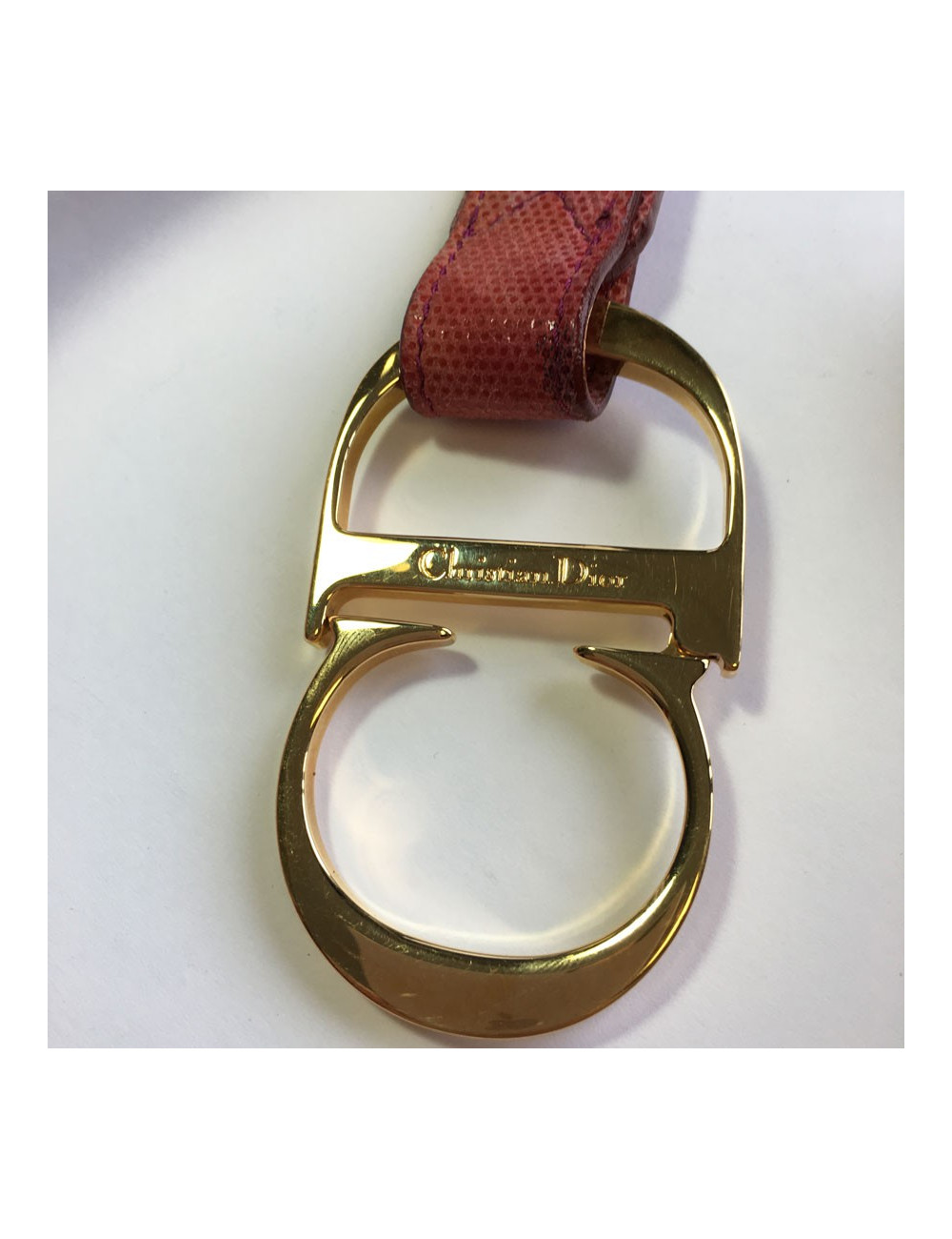 Ceinture DIOR Vintage en cuir rose Taille 70