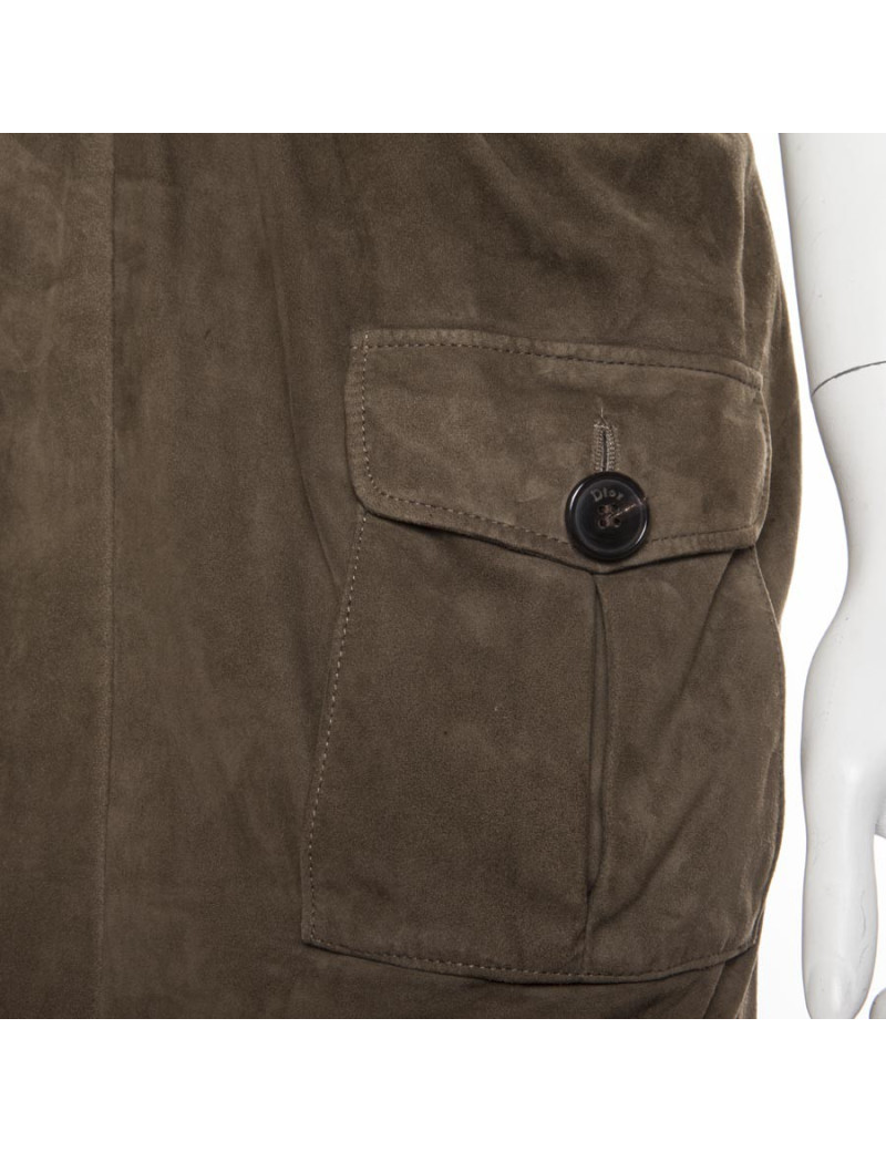 Robe CHRISTIAN DIOR T36 FR  en daim vert Kaki