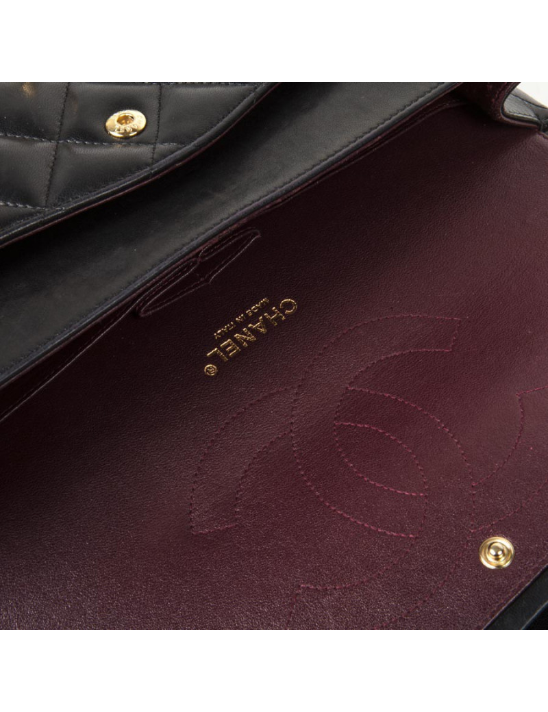 Sac Jumbo CHANEL en cuir lisse noir doré