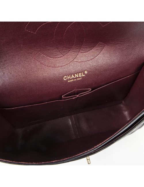 Sac Jumbo CHANEL en cuir lisse noir doré
