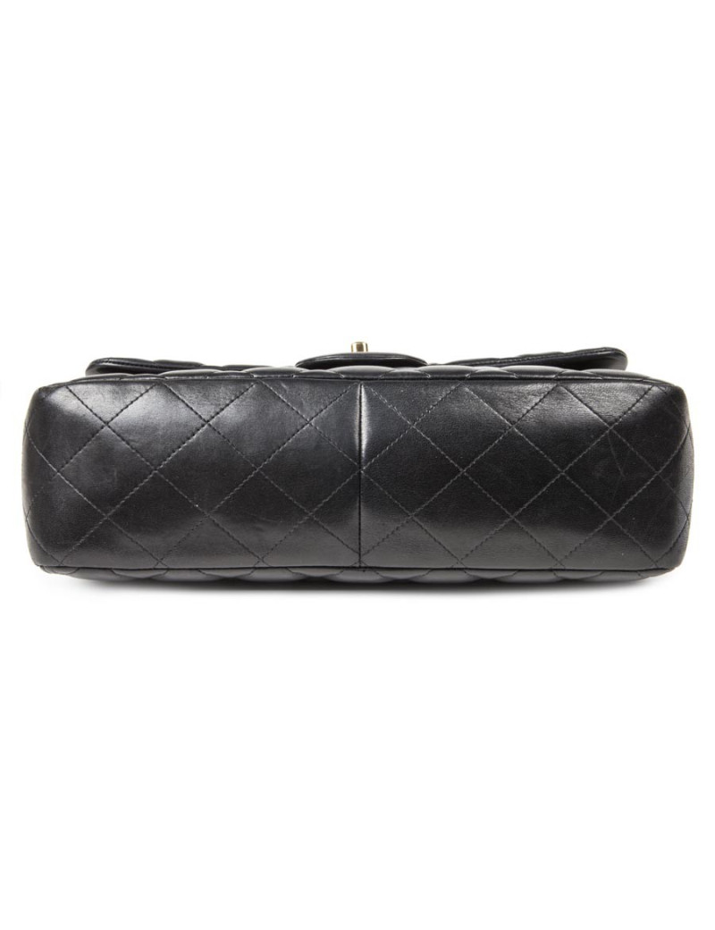 Sac Jumbo CHANEL en cuir lisse noir doré