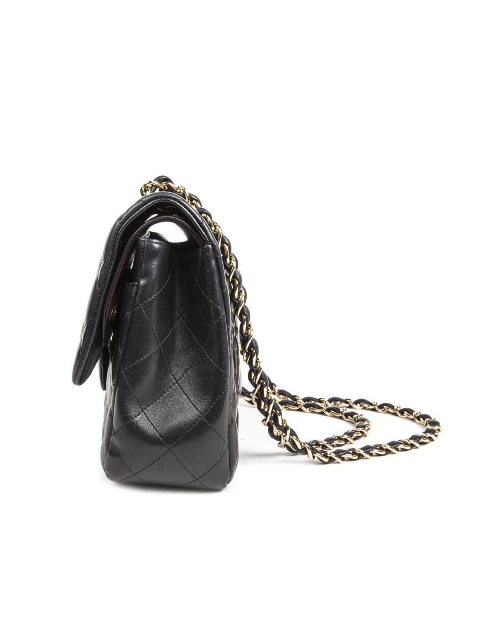 Sac Jumbo CHANEL en cuir lisse noir doré